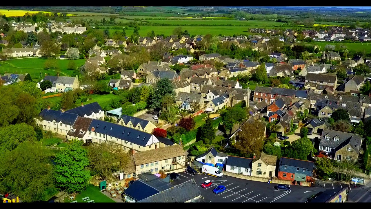 Bibury and Lechlade in the Cotswolds drone footage