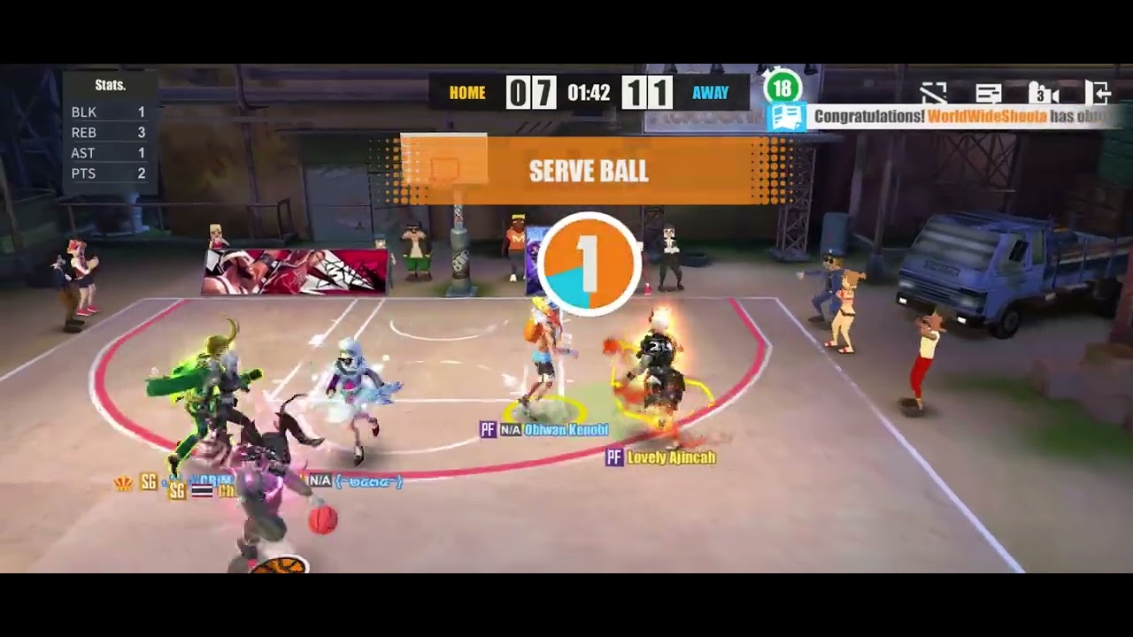 Destroying Fella PF with 8 Points 9 Rebounds 6 Blocks 3 Assists - STREETBALL ALLSTAR