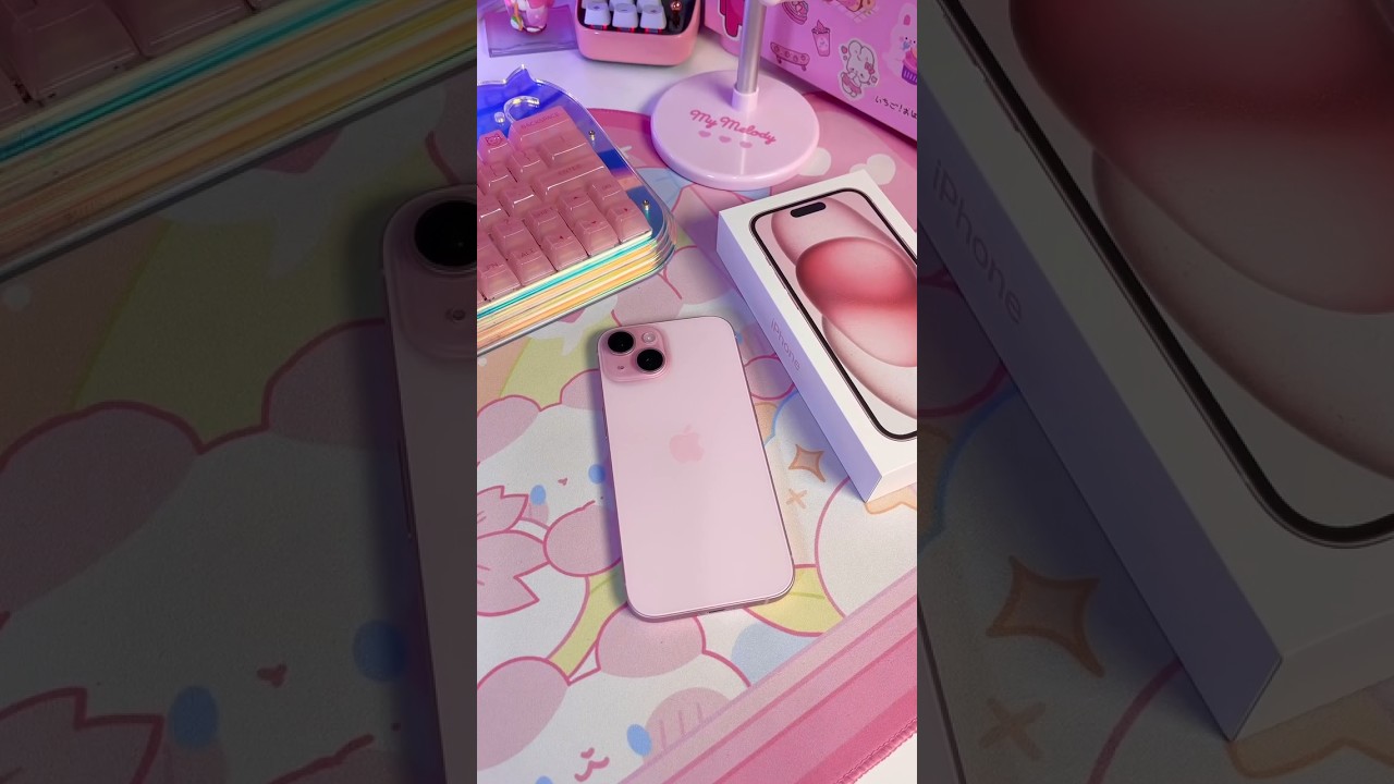 Unboxing my new pink iPhone15 💗✨ #youtubeshorts #aesthetic #fypシ #asmr #Pretty_girlx