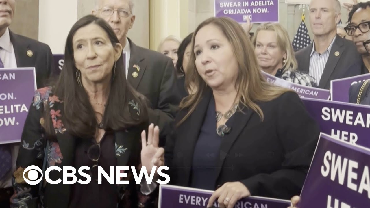Watch: Democrats storm Mike Johnson’s office, telling him to swear in Rep.-elect Adelita Grijalva