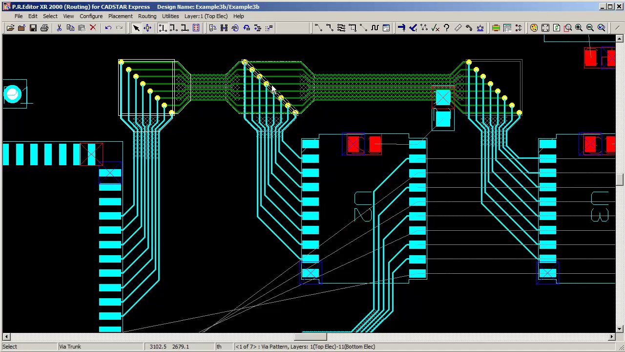 CADSTAR - Inserting Via Patterns for Trunk Routing
