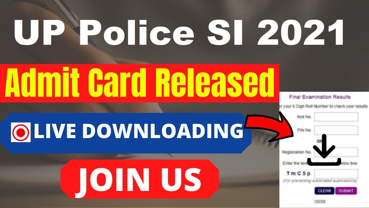 UP Police SI Admit Card 2021 (Out) &ndash; UPPBPB Sub Inspector Admit Card Here