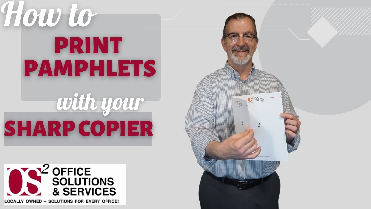 HOW TO PRINT PAMPHLETS WITH YOUR SHARP COPIER