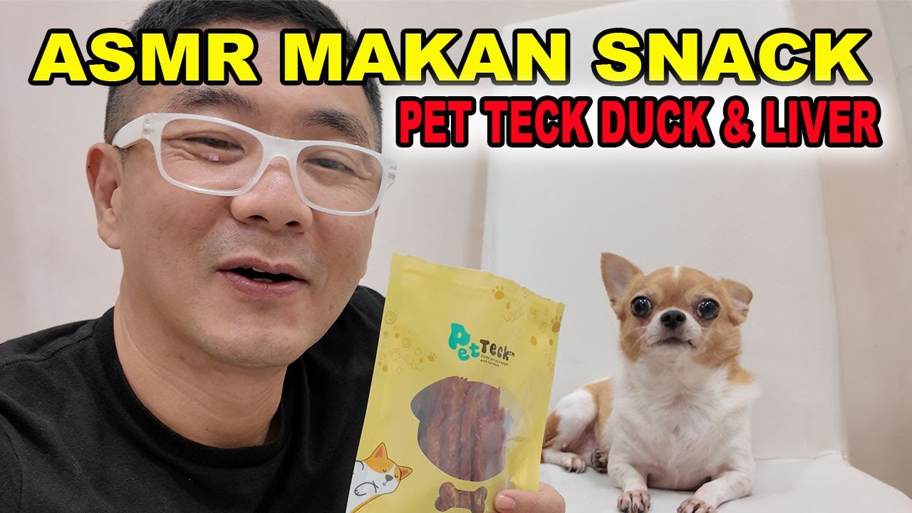 ASMR Anjing Makan Snack Pet Teck Duck Meat & Liver