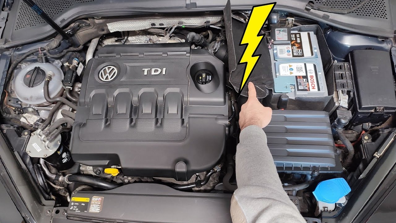 🔋 ЗАМЕНА АККУМУЛЯТОРА НА VW GOLF 7 TDI 2.0 - 150 л.с.