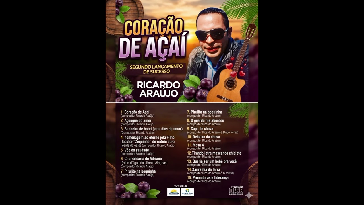 Segundo lançamento CD  Ricardo Araújo Coração de açaí #hashtag #musica #hashtagsbrasil #sertanejo 