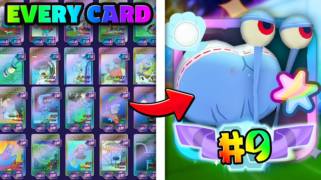 I Collected FULL CARD INDEX For #9 SW Gary Booty PRISMATIC In SpongeBob Tower Defense..