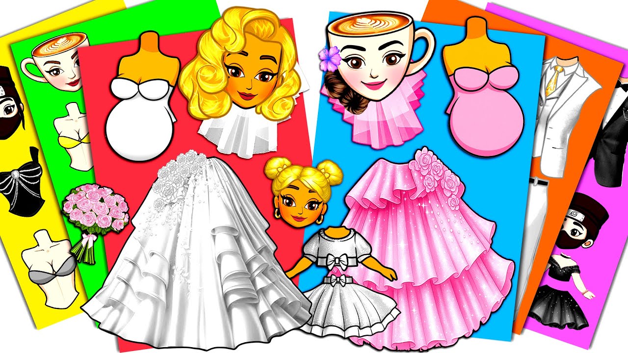 💖Paper DIY💖 BRAINROT PREGNANT WEDDING: Tung Tung Tung Sahur VS Capuccino Assassino - Sticker Book