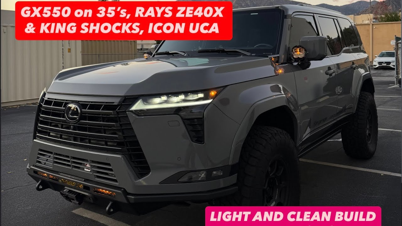 GX550 - King Shocks, 17” RAYS ZE40X Wheels, 35” Toyo Tires, CBI Covert Bumper, Baja Designs Lighting