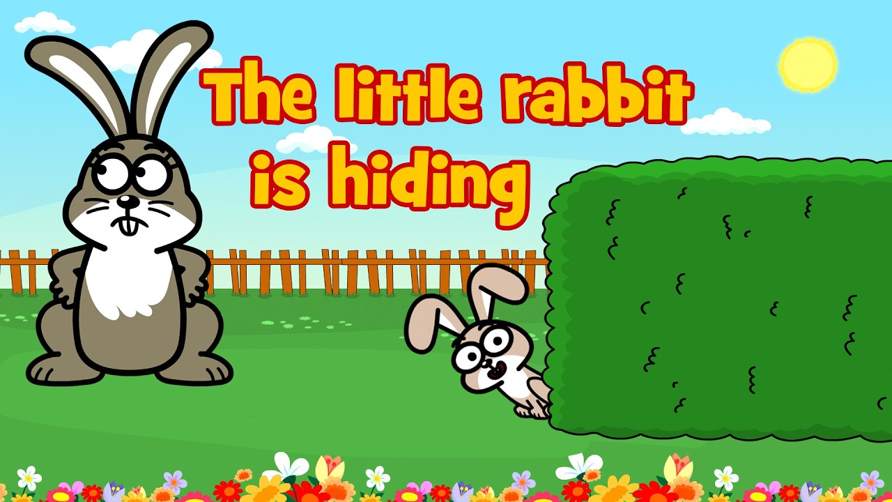 The little rabbit is hiding - Search game Children's sing-along song | Hooray Kids Songs