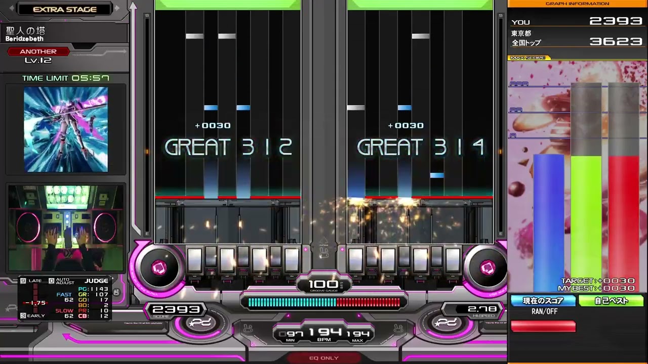 【IIDX DP】聖人の塔(DPA) AAA+108(RAN/OFF)