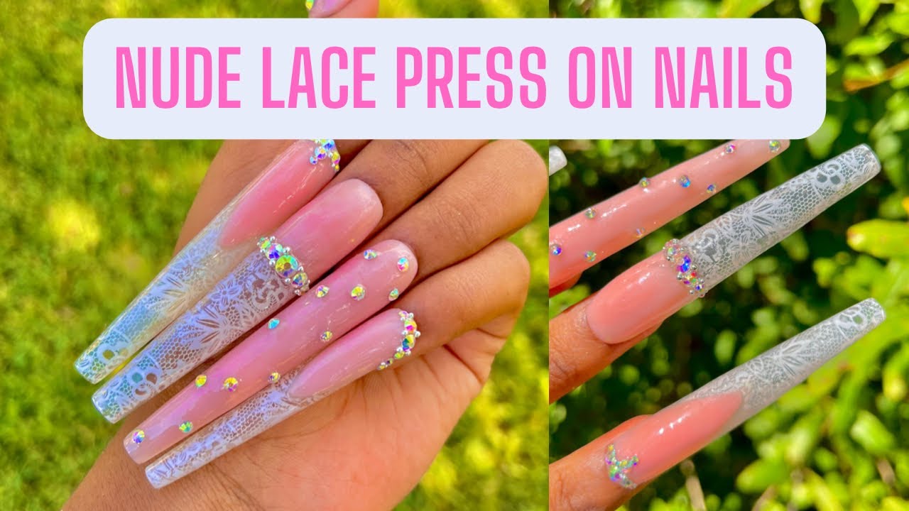 Lace nail tutorial | easy lace nail art | press on nails | wedding nails | young nails cover rosebud