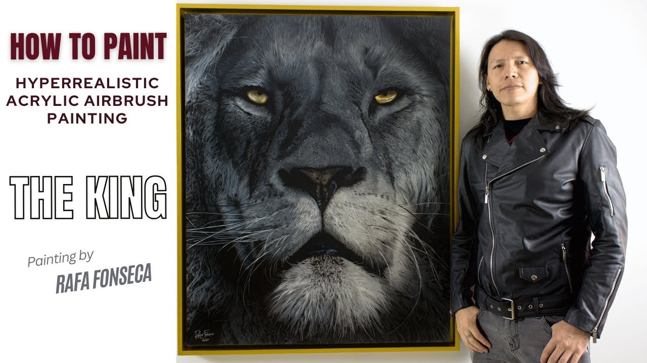 Painting With Airbrush This Majestic Lion I THE KING By Rafa Fonseca