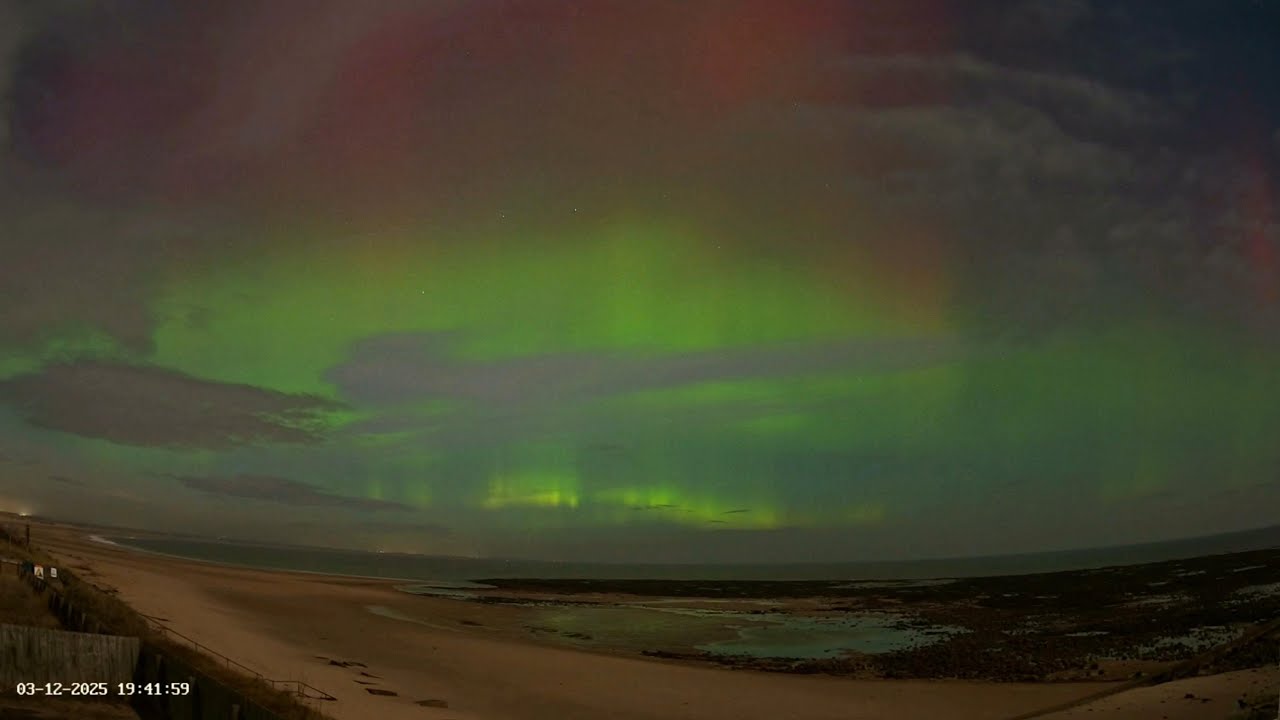 Aurora Cam LIVE Stream (Cresswell) Timelapse - Aurora Borealis, 3rd December 2025