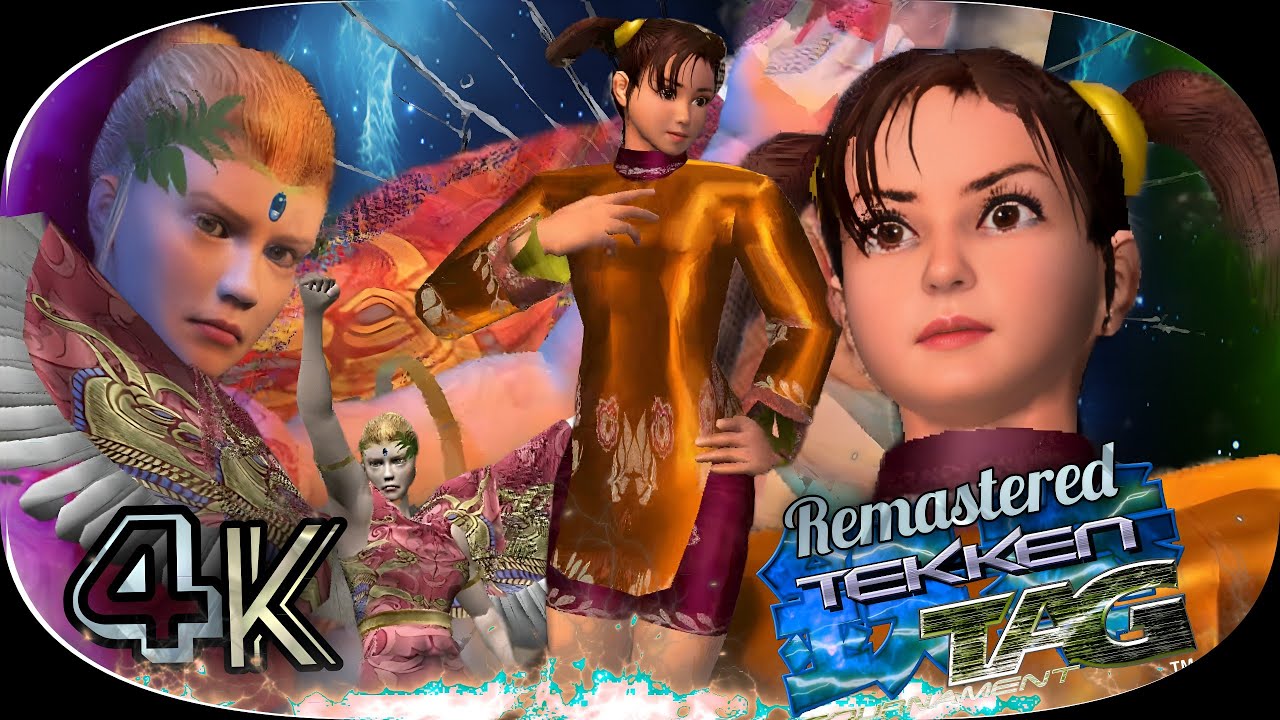 Xiaoyu ( Xianghua ) & Angel ( Setsuka  ) with Nina & ? Moves Tekken Tag Remastered Hard 4K 60 FPS 