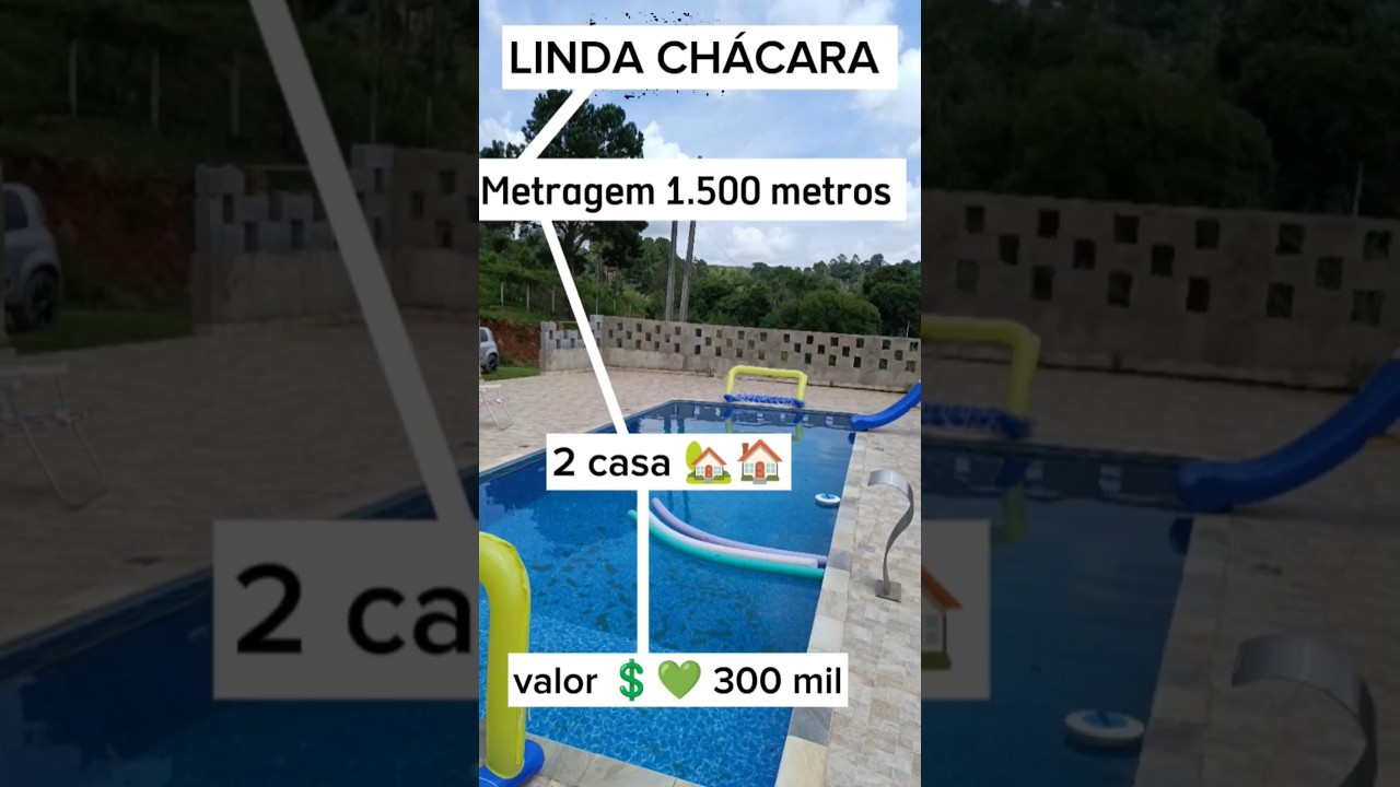 🍀LINDA  CH&Aacute;CARA 📏 1.500 M&sup2; 🔸 piscina de Vinil🔸2 casa 🔸&Oacute;tima localiza&ccedil;&atilde;o 🤠 Ibi&uacute;na -sp