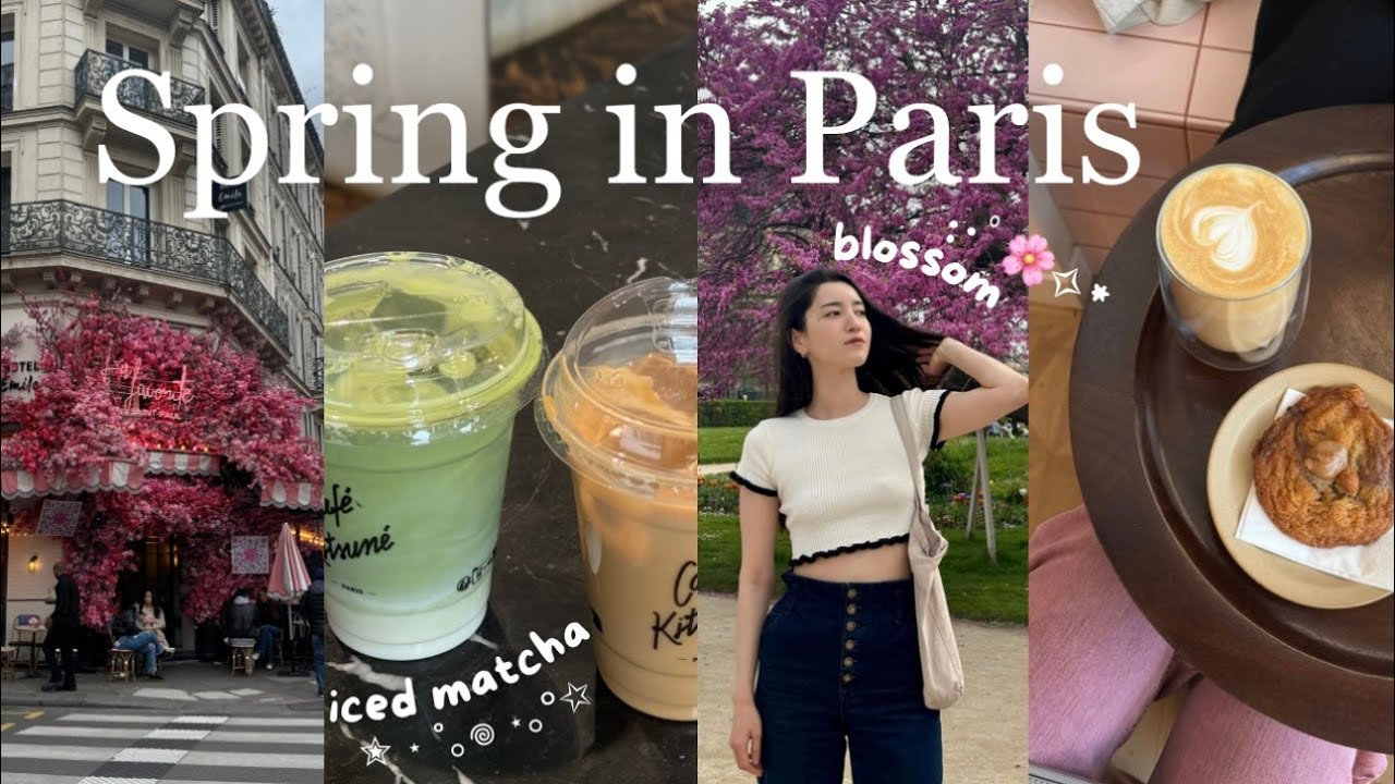 PARIS VLOG: cafe hopping, spring, iced matcha 🌸