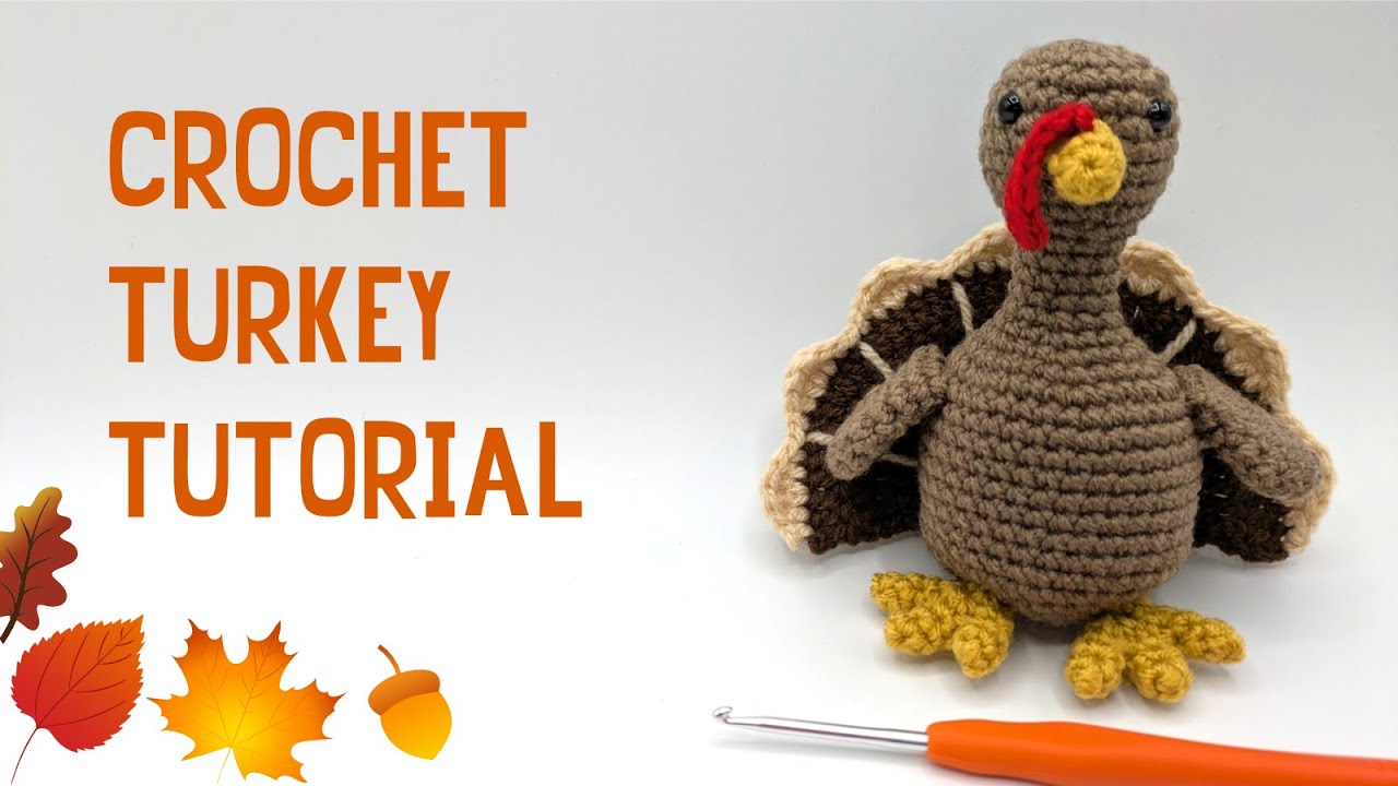 Crochet this cute turkey for Thanksgiving