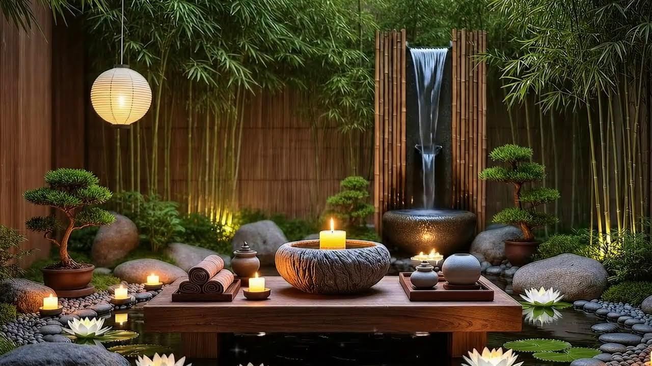 Soothing Piano Sleep Music ?? Gentle Bamboo Water Flow for Deep Sleep & Emotional Calm ??