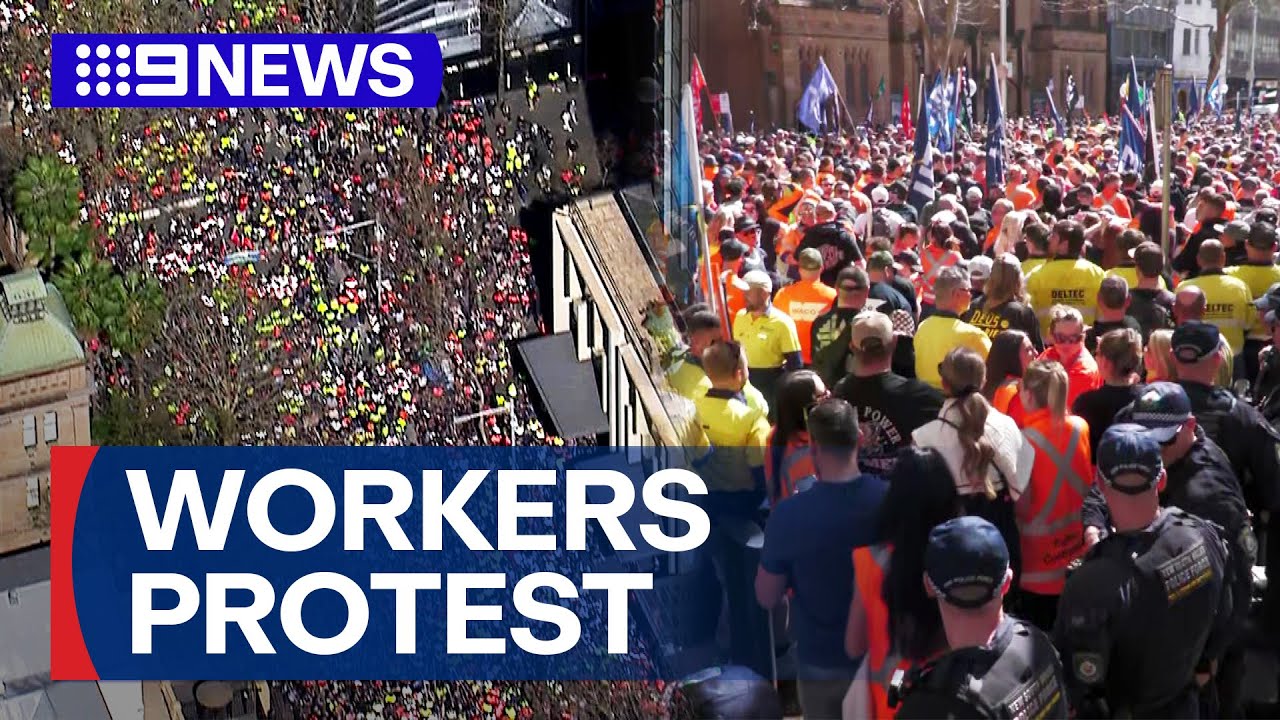 Construction workers walk off job across Australia over CFMEU overhaul | 9 News Australia