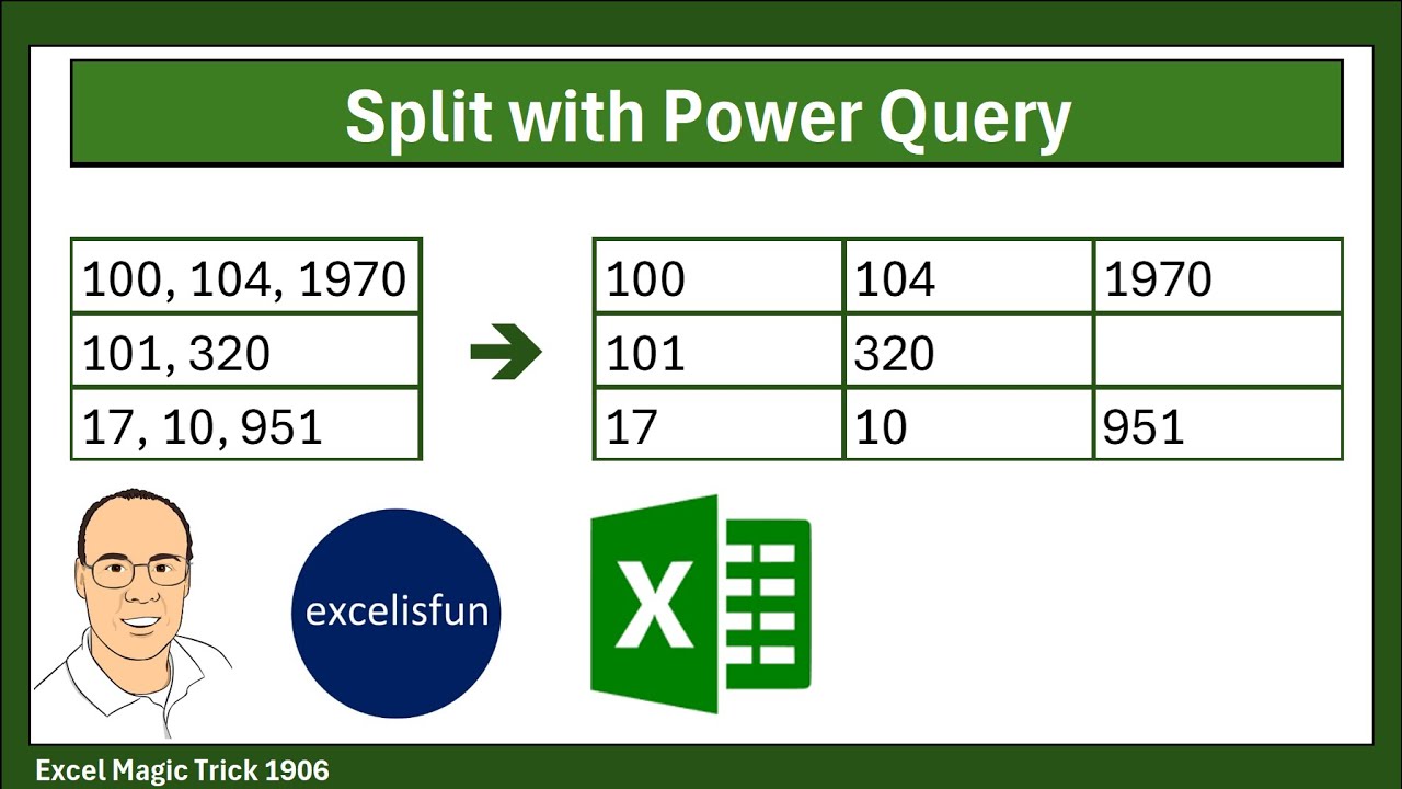 Excel Power Query to Spilt Column of Delimited Values. Excel Magic Trick 1906