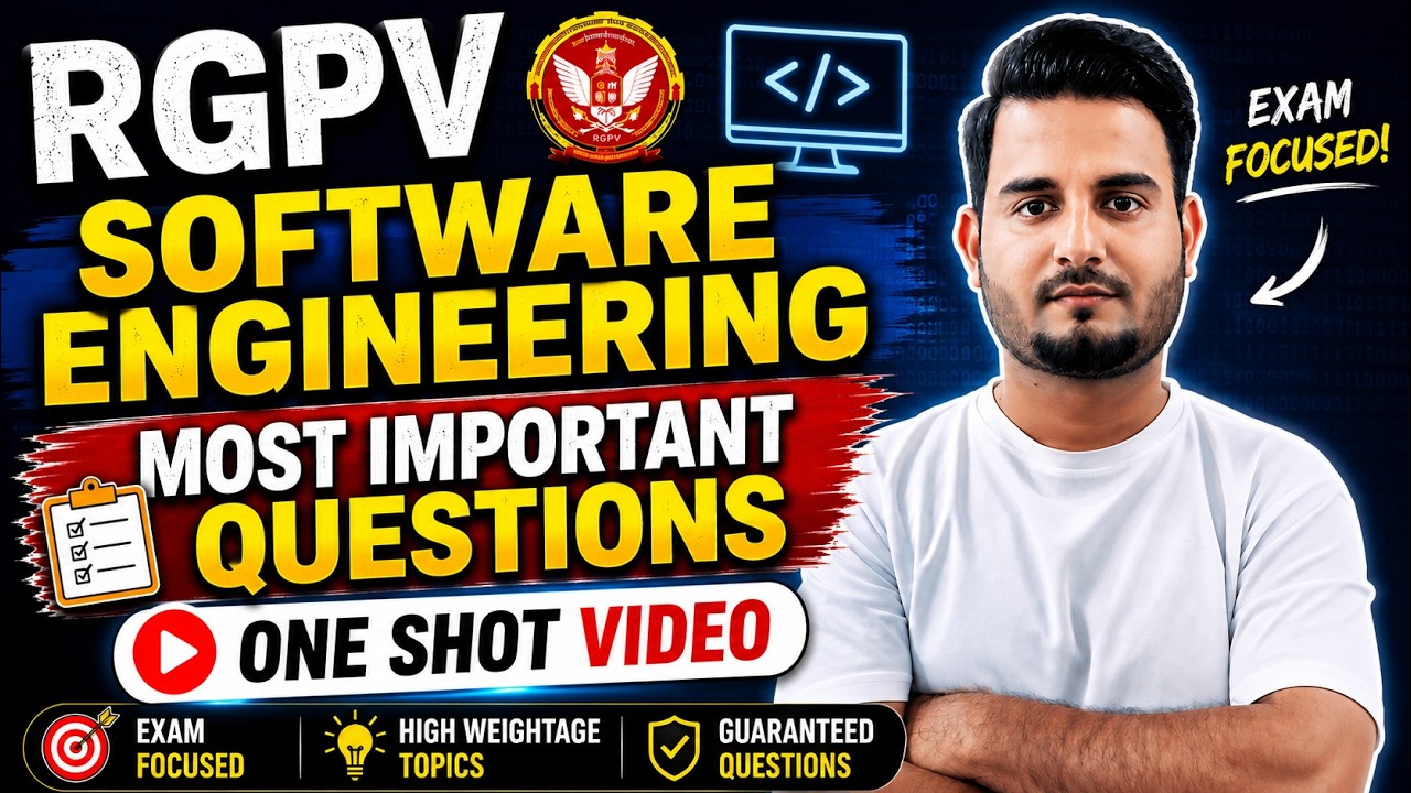 RGPV Software Engineering Most Important Questions One Shot Video