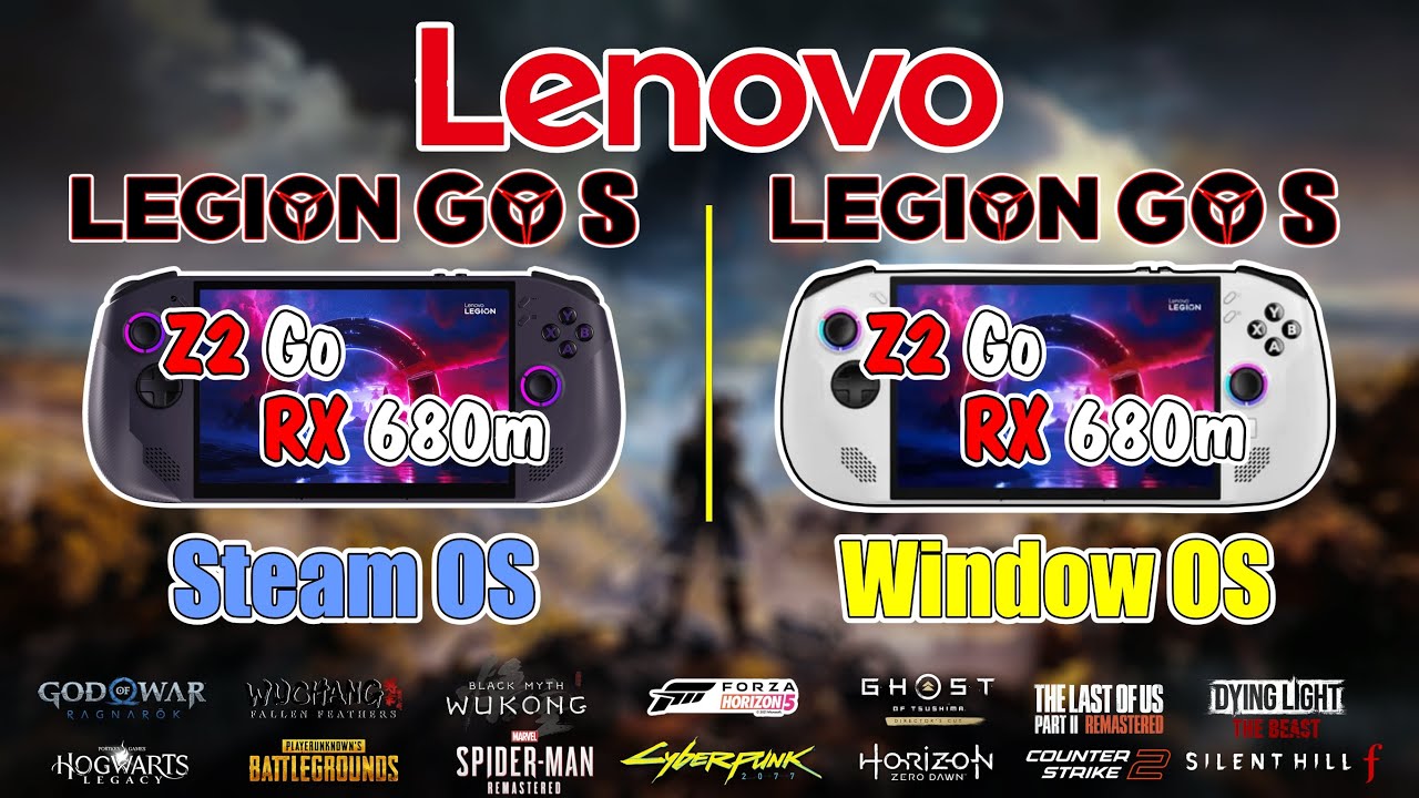 Legion Go S (Z2 Go) Windows OS vs SteamOS: 15 Game Test Low Setting TDP 30W
