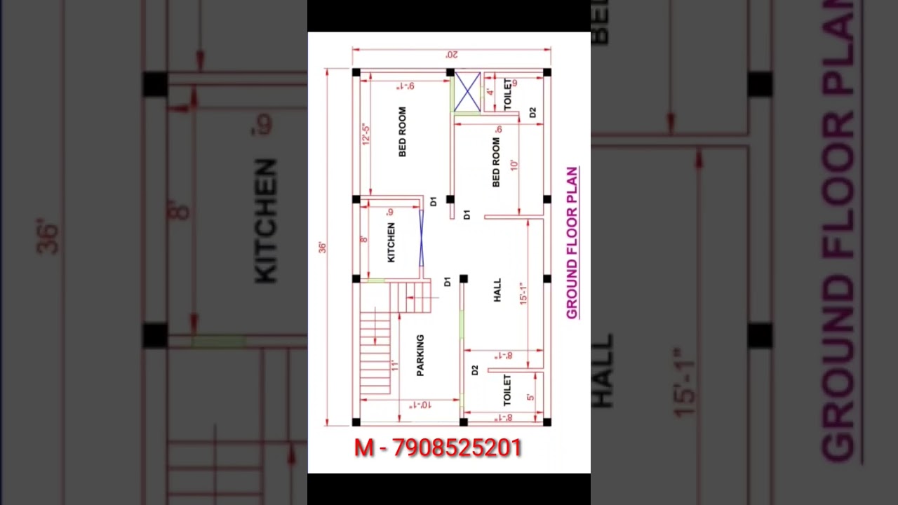 20x36 House Plan #bestbuildingplan #homedesign