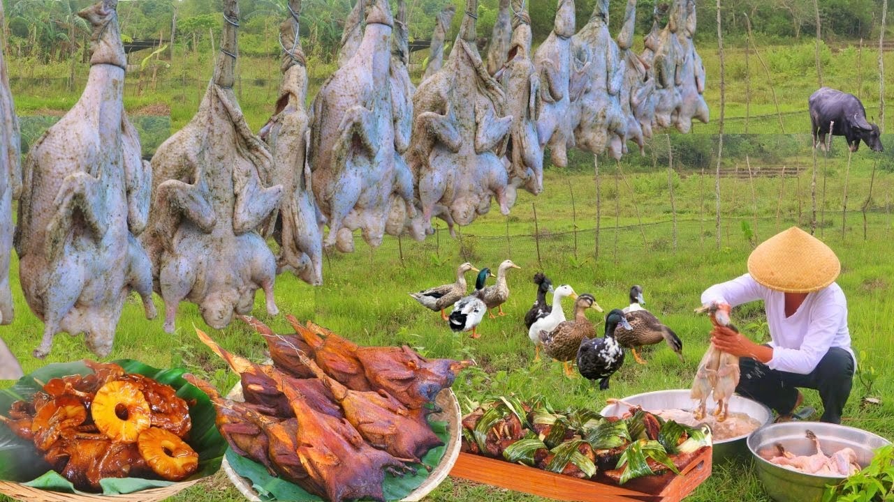Duck Roasting Over Wood Fire | Itik, a Philippine Native Duck | Patotin, Fried Duck, Lemon Harvest