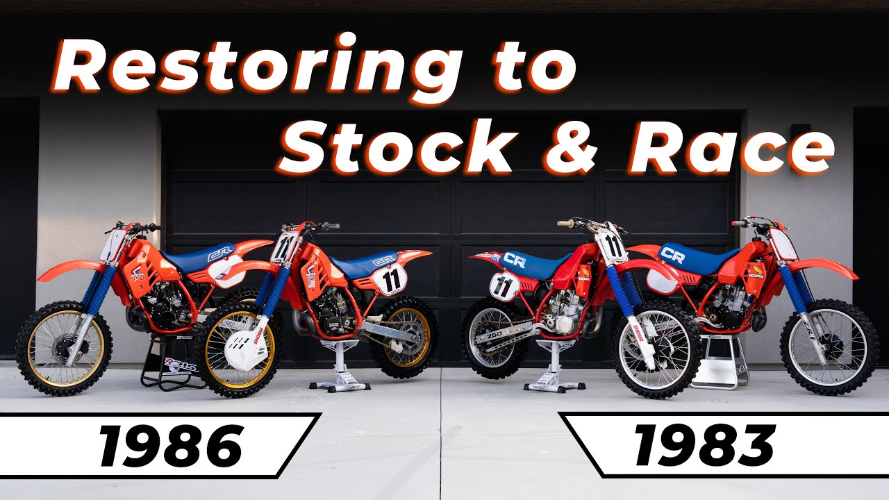 Side by Side Comparison 1983 & 1986 Honda CR250 Stock & Race Restorations