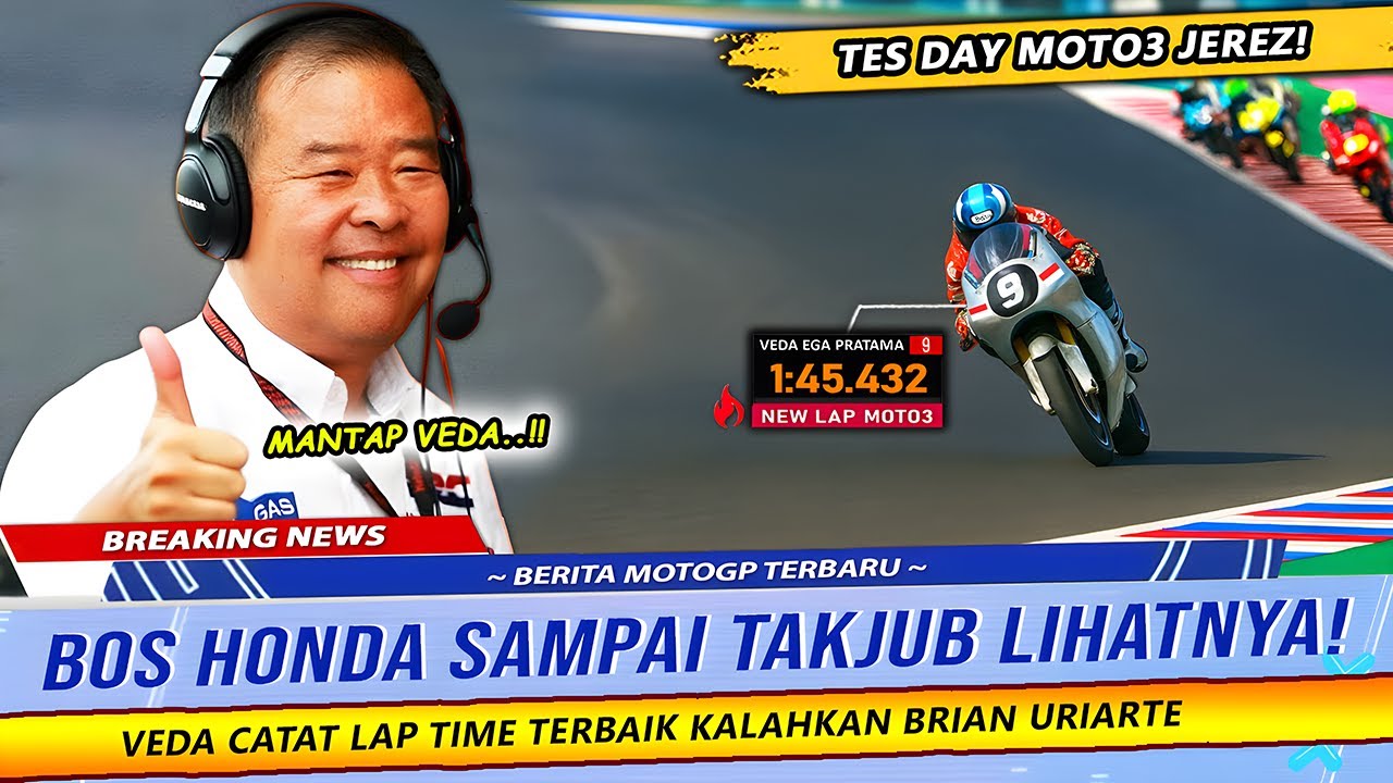 ROOKIE INDONESIA GUNCANG JEREZ‼️VEDA EGA PRATAMA MENGGILA DI TES MOTO3 KALAHKAN BINTANG EROPA