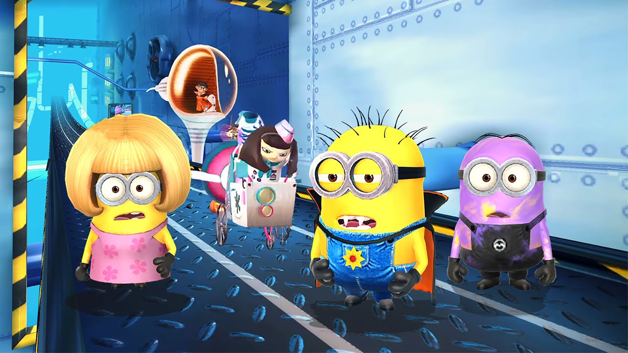 Vampire minion Mom minion n Disguised minion Vs. Vector and Meena Boss at 21 areas of Jelly Lab Ep52