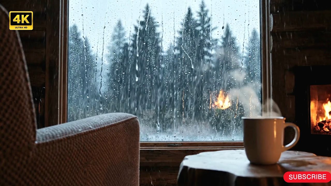 Rainy Night at the Cabin 🌧️ Deep Sleep & Relaxation (No Music) 4k quality