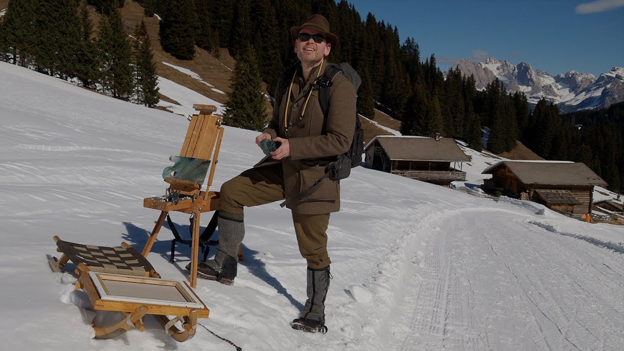 Mit Schlitten und Feldstaffelei | Winterreise Teil 1