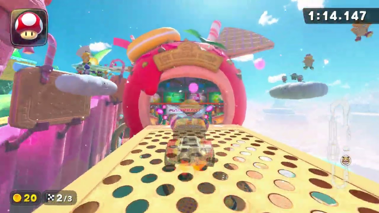 Sky-High Sundae - 1:52.985 - Jamie 🇬🇧 (Mario Kart World world record)