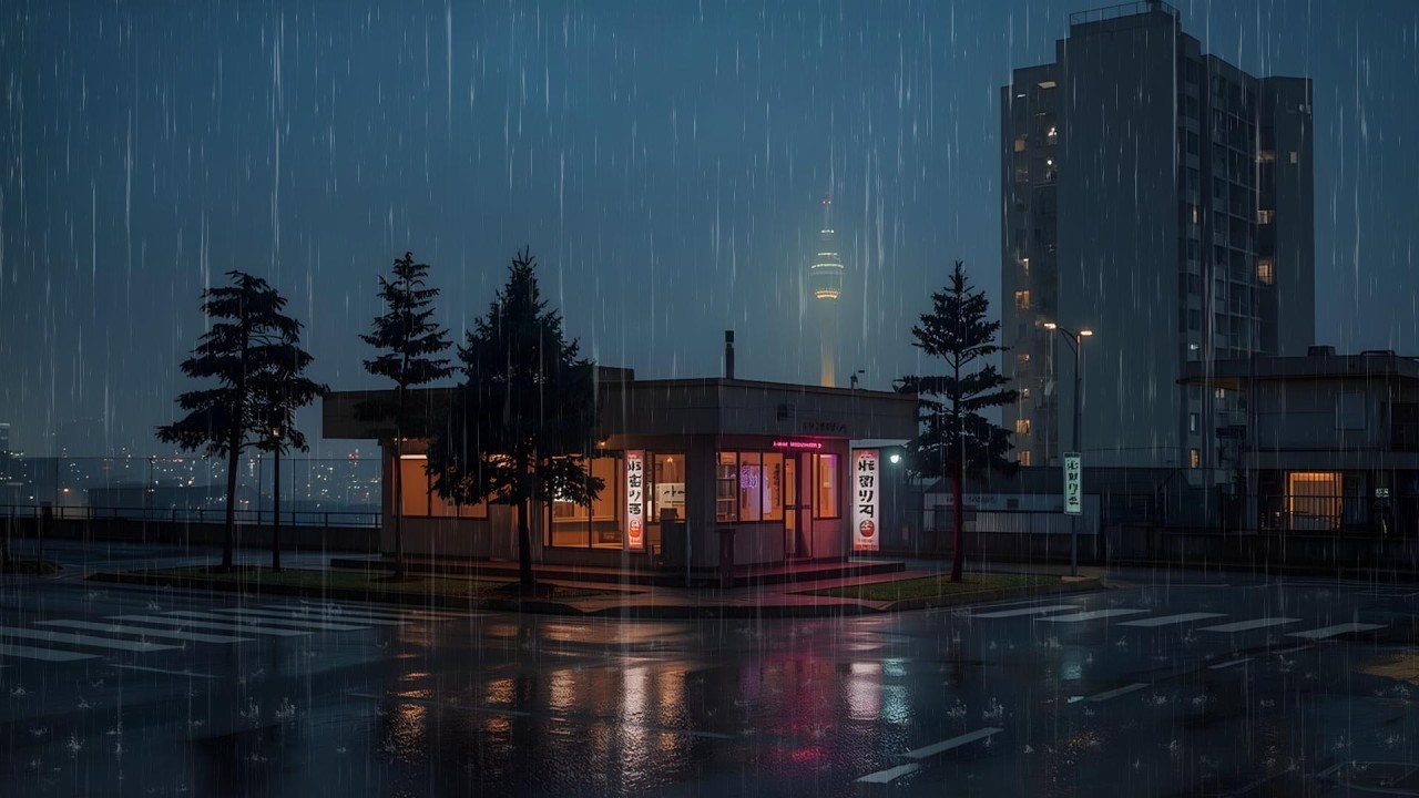 Rainy Midnight Anime Night ☔ Soft Cozy Lofi for Relax & Sleep