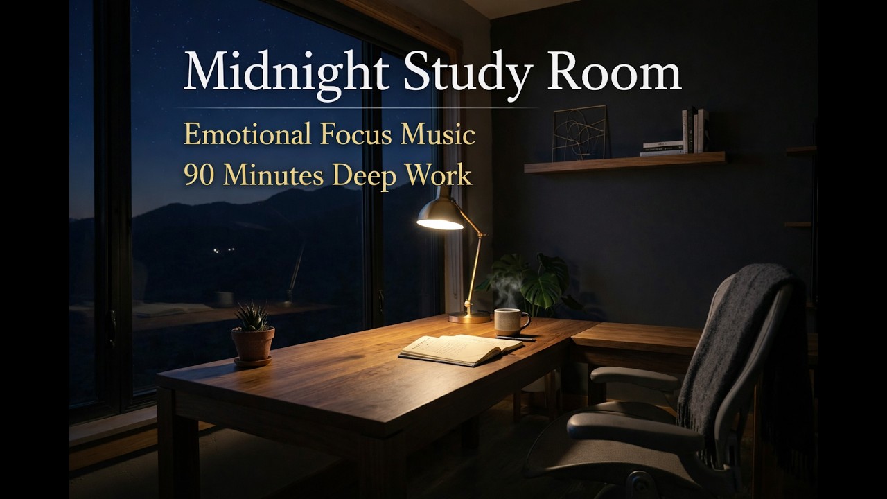 Midnight Study Room | Emotional Focus Music | 90 Minutes Deep Work