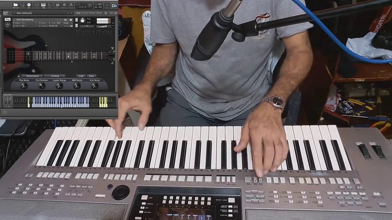 YAMAHA PSR S910 Y SAMPLES DE GUITARRAS KONTAKT EN VIVO