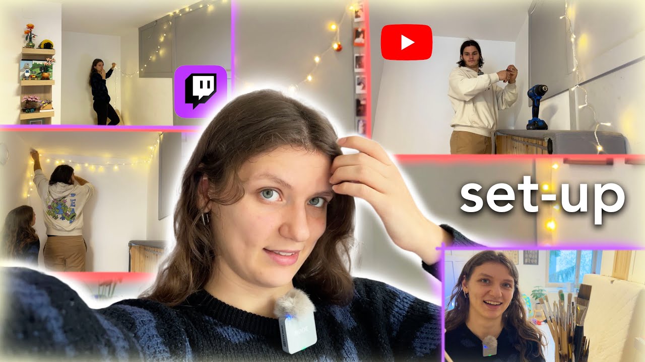 Set Up Our STREAM ROOM - lights and background
