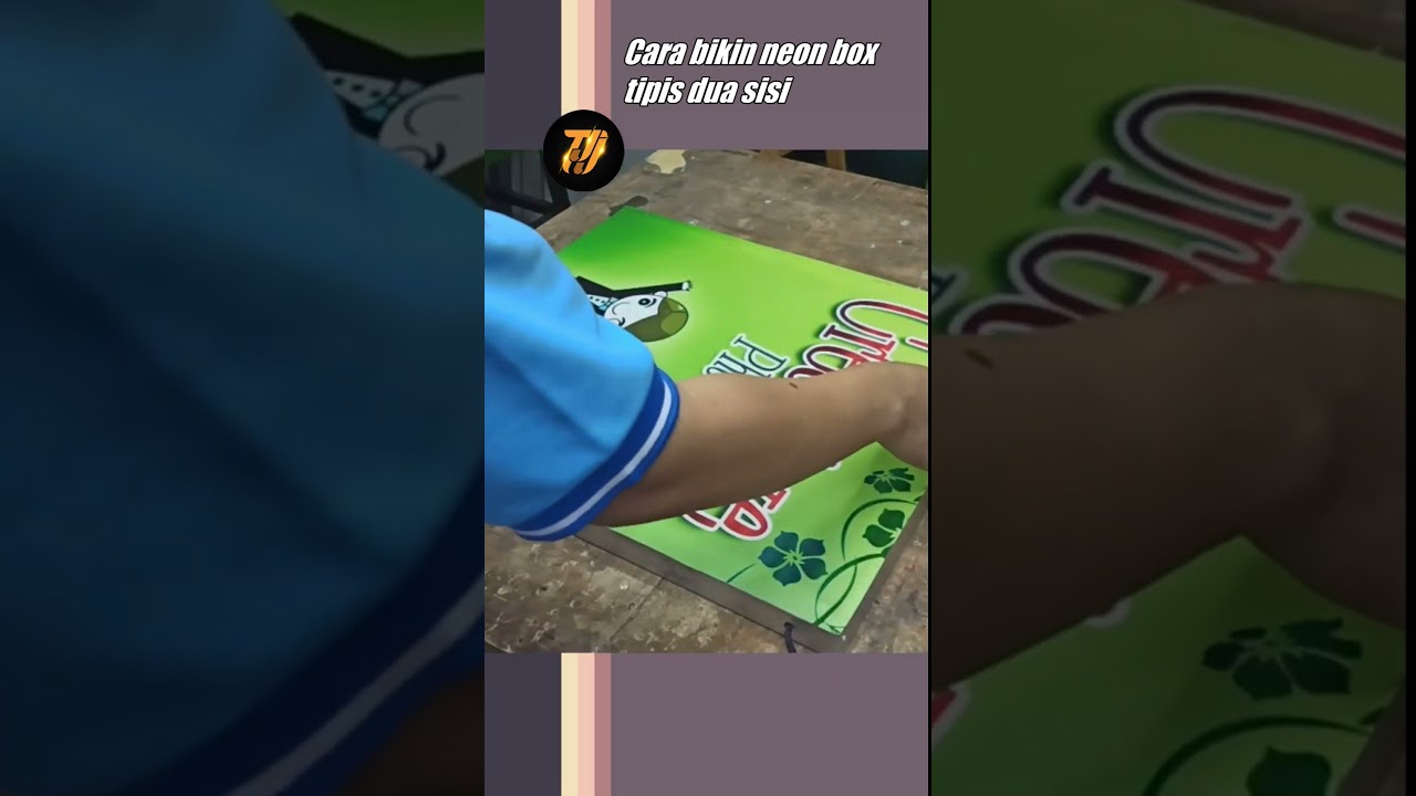 Cara membuat neon box tipis dua sisi