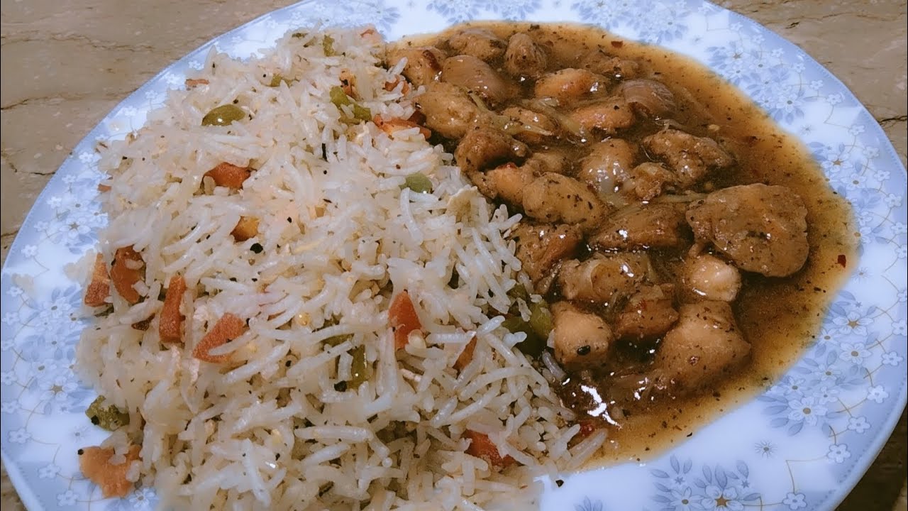Chicken Manchurian with egg fried rice#testy recipe #cooking and salon 
