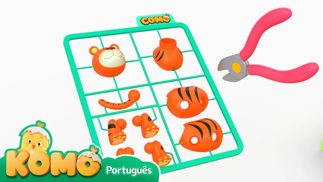 Vamos montar a figura do tigre! +Mais episódios | Brincadeira infantil | Tigre | Komo Surpresa