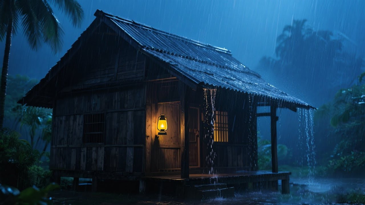 Cozy Cabin Rain Sounds at Night|Deep Sleep Fast, Relaxing Rain Ambience for Stress Relief & Insomnia