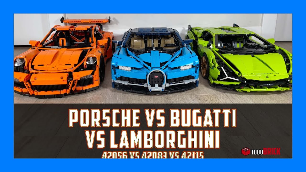 COMPARATIVA Bugatti Chiron - Lamborghini Sian - Porsche 911 GT3 | LEGO 42083 vs LEGO 42115 vs 42056
