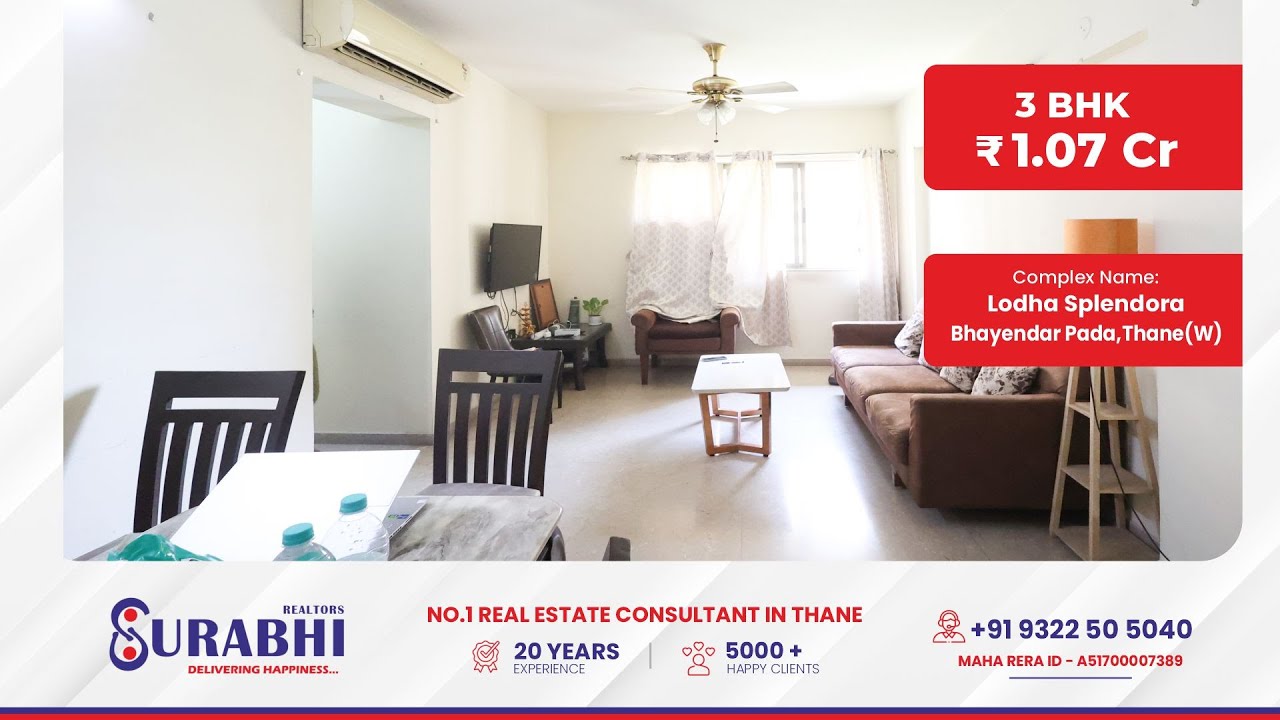 3 BHK Flat for sale in Lodha Splendora Bhayendar Pada Thane| 3 BHK Flat for Sale in Thane West