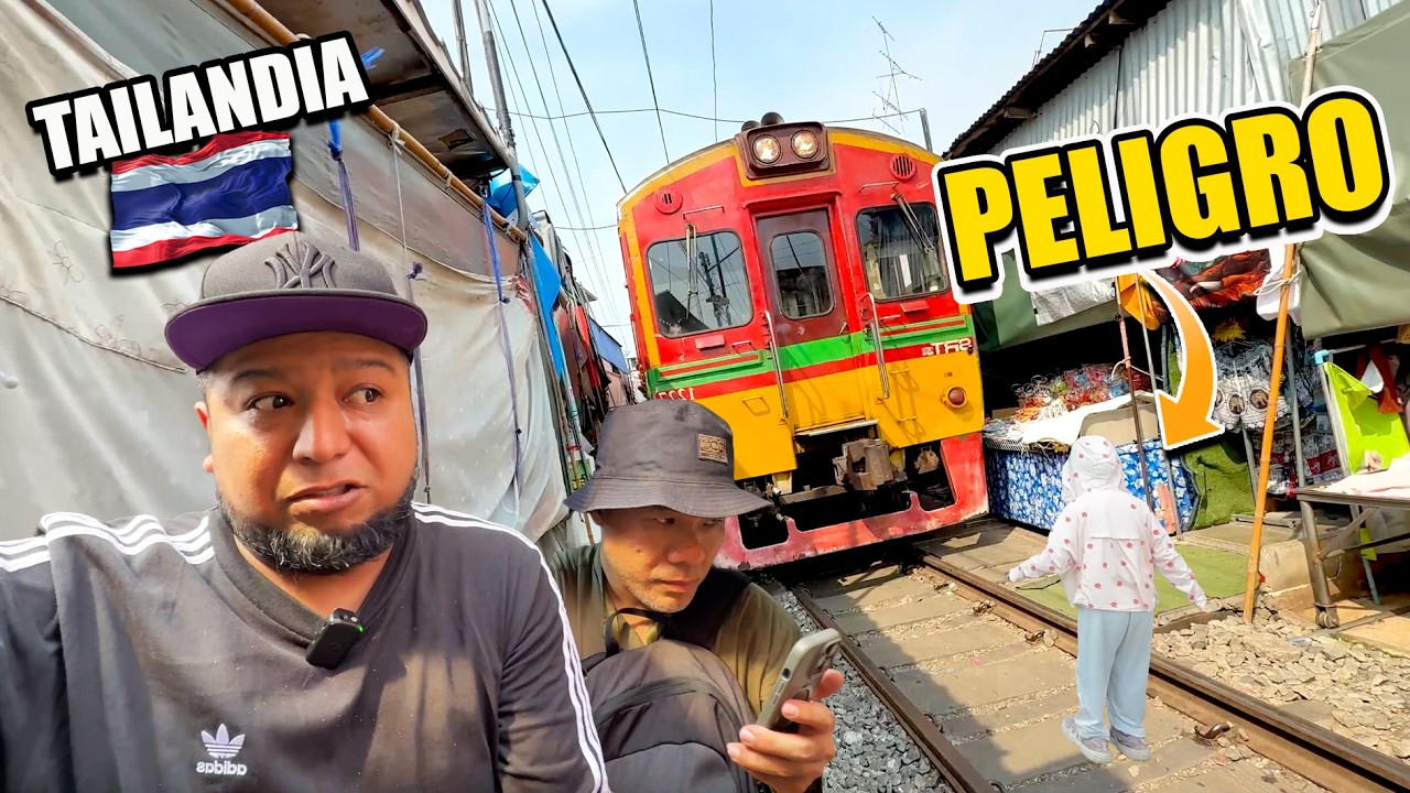 Entre al MERCADO DEL TREN mas Riesgoso en MAEKLONG - Tailandia