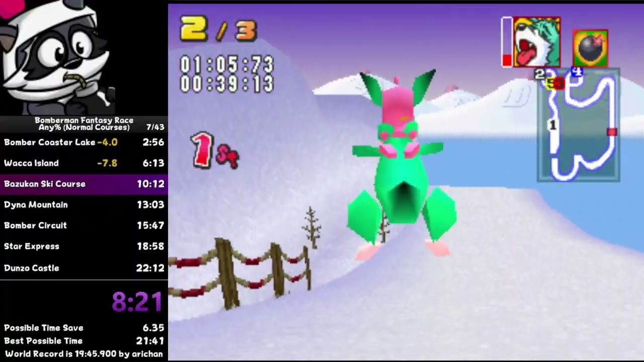 Bomberman Fantasy Race any% Speedrun in 22:06