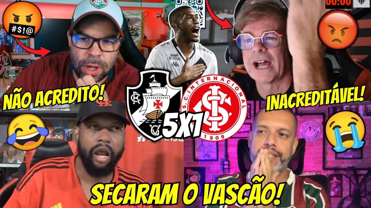 🤬REAÇÕES DOS RIVAIS E FLAMENGUISTAS SECANDO O VASCÃO | REACT VASCO 5 X 1 INTERNACIONAL VAMOS RIR KKK