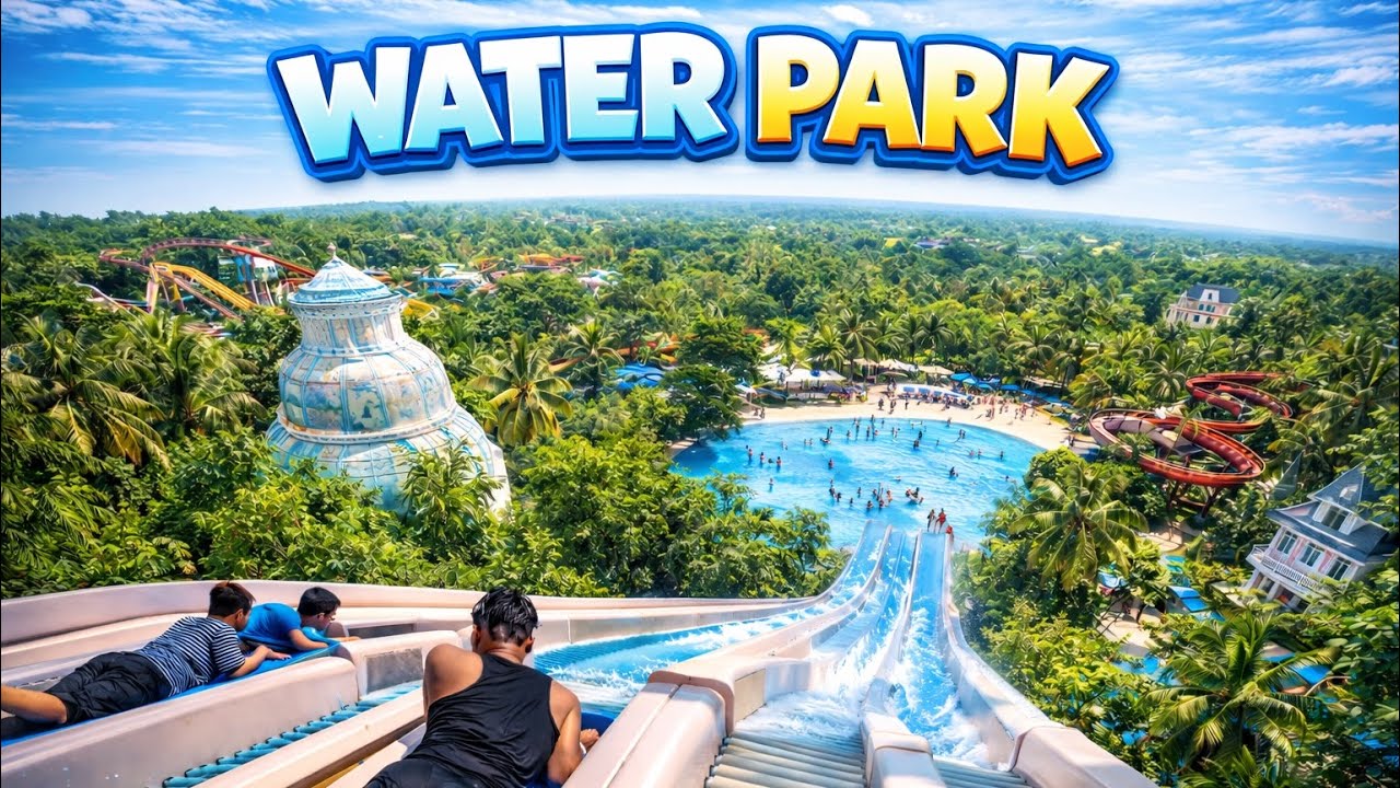 Try Dangerous Water Slide For The First Time//