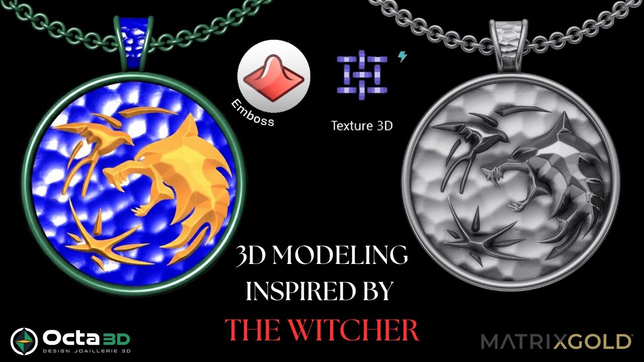 Emboss & Texture 3D  | Tutorial Pendant  | The Witcher | MatrixGold | Rhino 3D